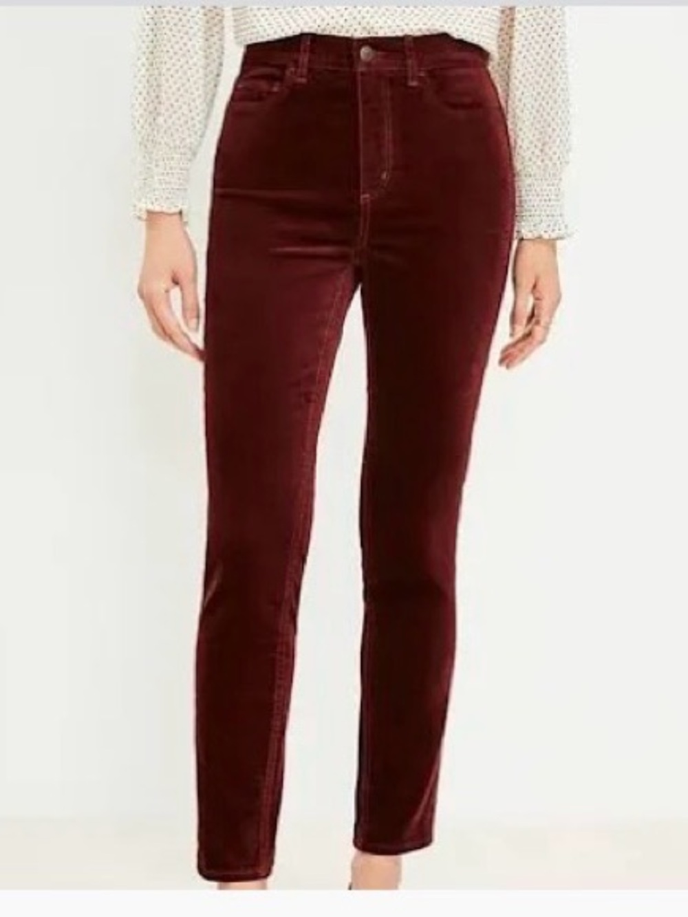 LOFT Burgundy Corduroy Skinny pants size women’s 00